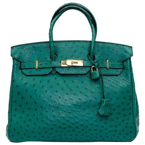 hermes birkin 35 bag in vertigo green ostrich leather|Hermes 35cm Birkin Bag.